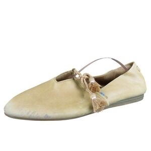 TOMS Women's Kelli Honey Flat Tan Leather Sz 8.5 Medium Gently Used 2025‎